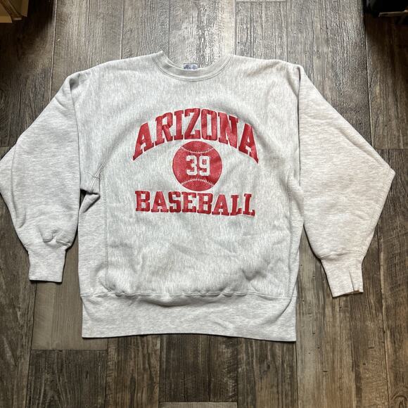 University Of Arizona Vintage Champion Reverse Weave Sweatshirt Size L Baseball - Picture 1 of 6